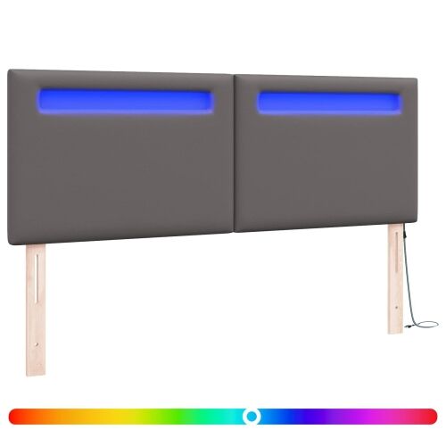 LED glava kreveta Siva 144 cm Lažna koža - Siva 140 cm Cijena
