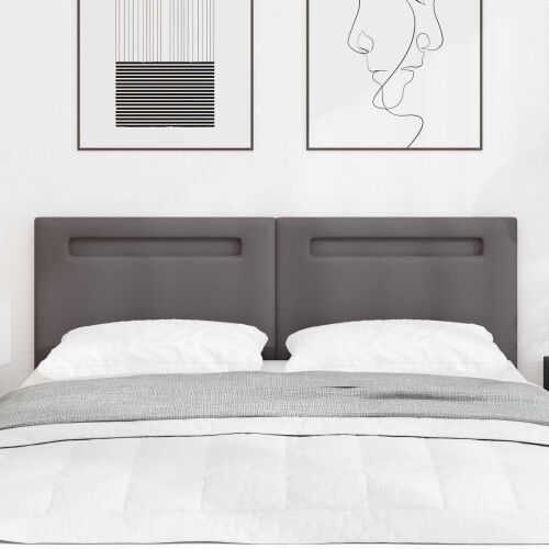 LED glava kreveta Siva 144 cm Lažna koža - Siva 140 cm Cijena
