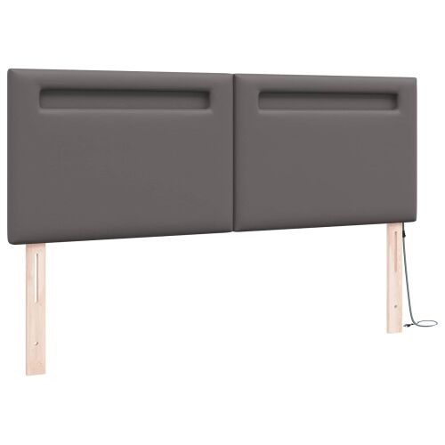 LED glava kreveta Siva 144 cm Lažna koža - Siva 140 cm Cijena