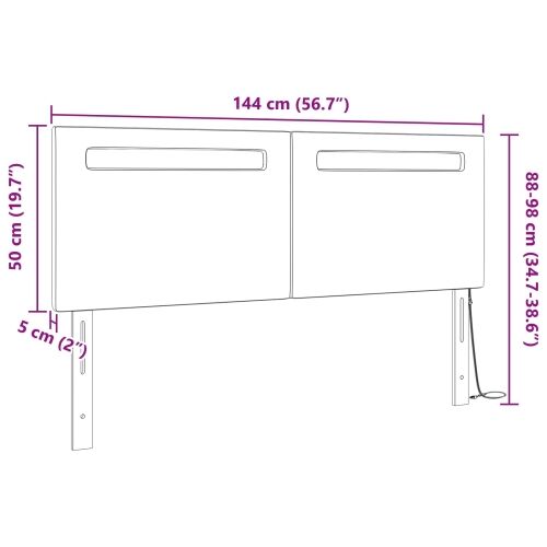 LED glava kreveta Siva 144 cm Lažna koža - Siva 140 cm Cijena