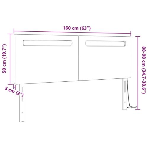 LED glava kreveta Boja cappuccina 160 cm Lažna koža - Boja cappuccina 160 cm Cijena