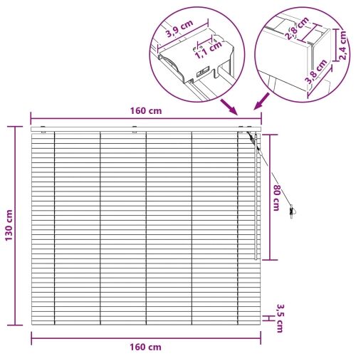 Venecijanska roleta Crna 160 x 130 cm 35 mm - Crna 160 x 130 cm Cijena