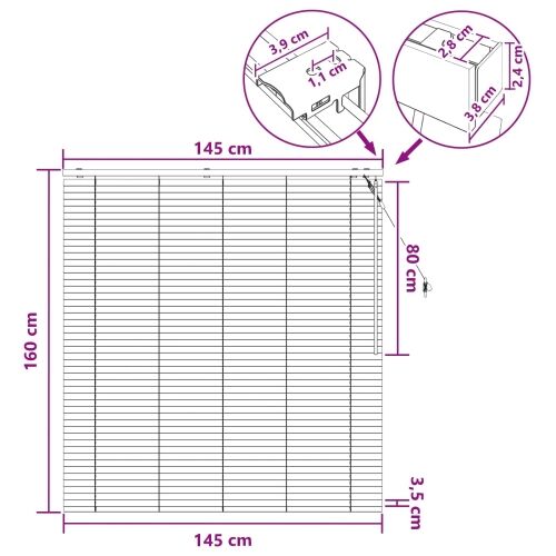 Venecijanska roleta Crna 145 x 160 cm 35 mm - Crna 145 x 160 cm Cijena