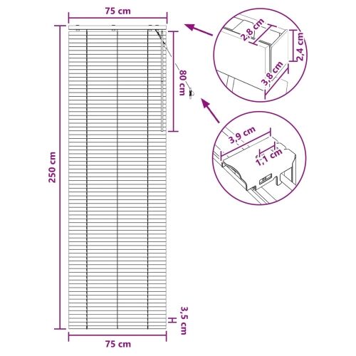 Venecijanska roleta Crna 75 x 250 cm 35 mm - Crna 75 x 250 cm Cijena
