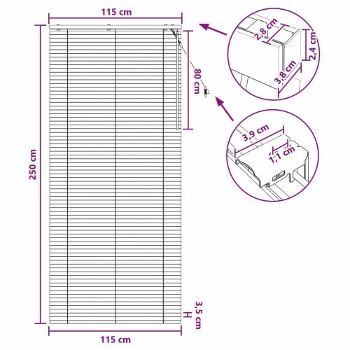 Venecijanska roleta Crna 115 x 250 cm 35 mm - Crna 115 x 250 cm Cijena
