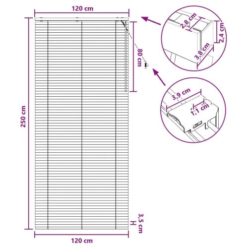 Venecijanska roleta Crna 120 x 250 cm 35 mm - Crna 120 x 250 cm Cijena