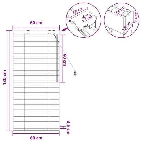 Venecijanska roleta Tamno smeđa 60 x 130 cm 35 mm - Tamno smeđa 60 x 130 cm Cijena