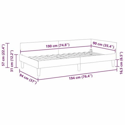 Kutni okvir kreveta Ružičasta 90 cm x 190 cm Baršun - Ružičasta 90 x 190 cm Cijena