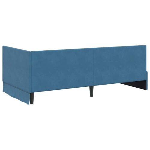 Kutni okvir kreveta s uzglavljem Plava 90 cm x 190 cm Baršun - Plava 90 x 190 cm Cijena