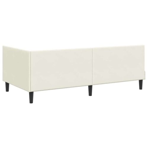 Kutni okvir kreveta s uzglavljem Krema 90 cm x 200 cm Baršun - Krema 90 x 200 cm Cijena