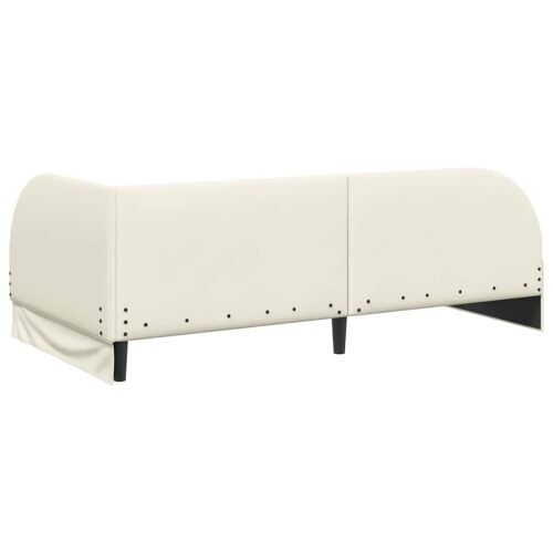 Kutni okvir kreveta s uzglavljem Krema 90 cm x 200 cm Baršun - Krema 90 x 200 cm Cijena