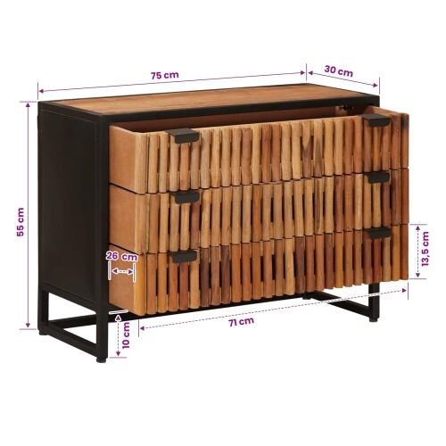 Ormar s ladicama s ladicama 75 x 30 x 54 cm Cijena