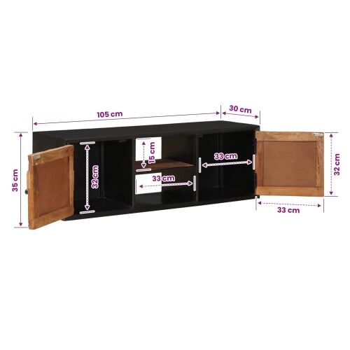 TV ormar s policom s pohranom s vratima 105 x 30 x 35 cm Cijena