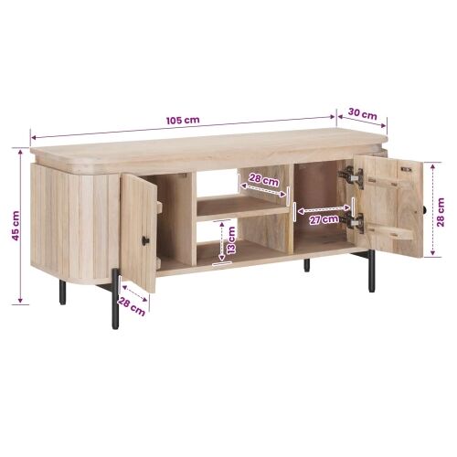 TV ormar 105 x 30 x 45 cm Čvrsto Mango Drvo i Inženjersko Drvo Cijena