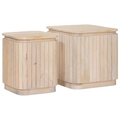 Set ručno rađenih bočnih stolova 2 kom. Bijela 45 x 45 x 45 cm Cijena
