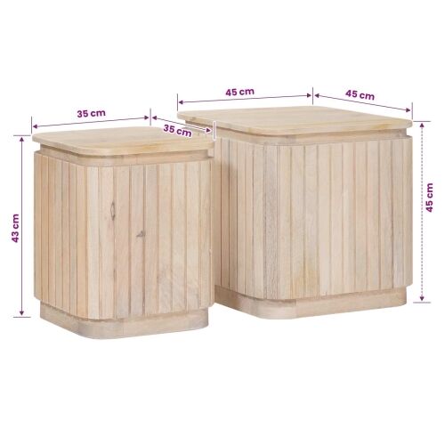Set ručno rađenih bočnih stolova 2 kom. Bijela 45 x 45 x 45 cm Cijena