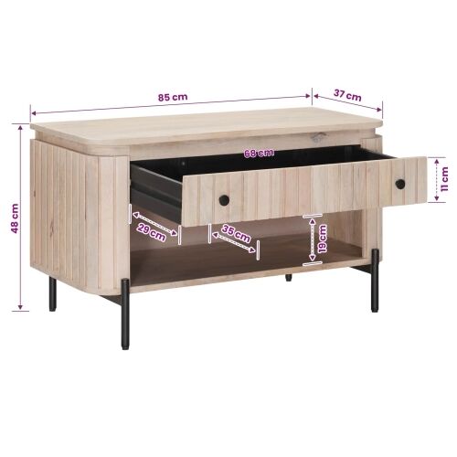 Klupa za cipele s ladicama s policom s pohranom 85 x 37 x 48 cm Cijena