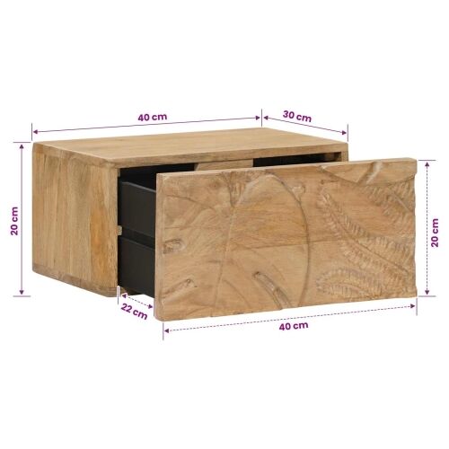 Ručno rađeni noćni ormarić Tamnije smeđi teak 40 x 30 x 20 cm Cijena