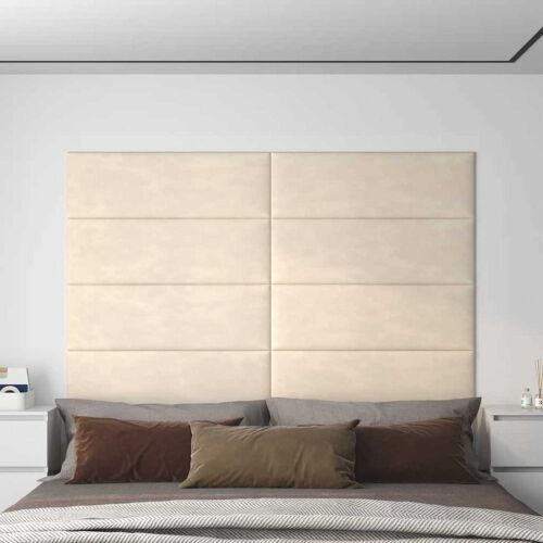 Zidna uzglavlja 12 kom. Krem Baršun - Krem 90 x 30 cm Pravokutno Cijena