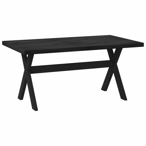 Stol za objedovanje NOAIN 160 cm Masivna borovina Crna - 160 cm U obliku slova X Crna Cijena