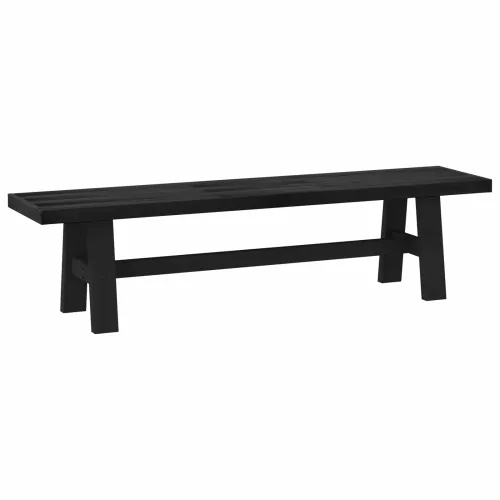 Klupa za blagovanje NOAIN 180 x 41 x 45 cm Masivna borovina - Oblik 180 cm Crna Cijena