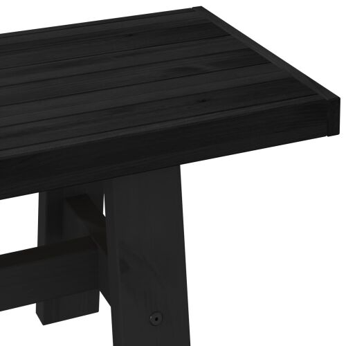 Klupa za blagovanje NOAIN 180 x 41 x 45 cm Masivna borovina - Oblik 180 cm Crna Cijena
