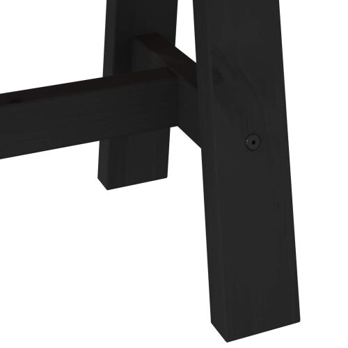 Klupa za blagovanje NOAIN 180 x 41 x 45 cm Masivna borovina - Oblik 180 cm Crna Cijena