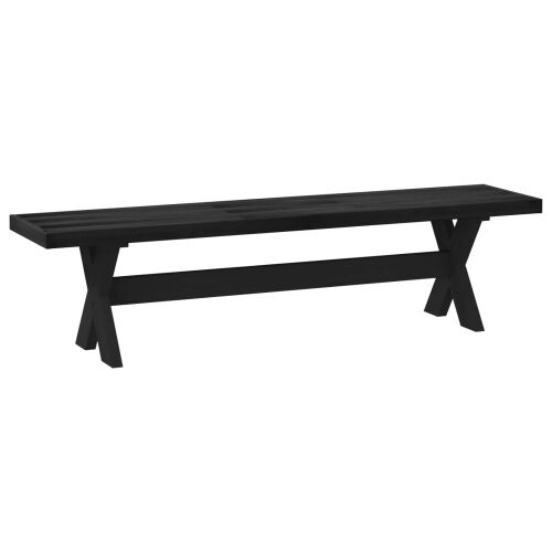 Klupa za blagovanje NOAIN 180 x 41 x 45 cm Masivna borovina - X oblik 180 cm Crna Cijena