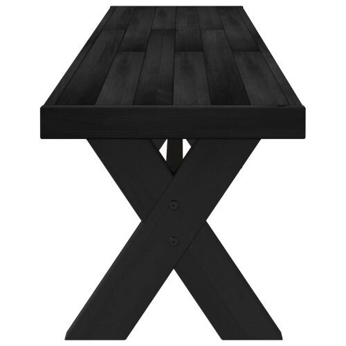 Klupa za blagovanje NOAIN 180 x 41 x 45 cm Masivna borovina - X oblik 180 cm Crna Cijena