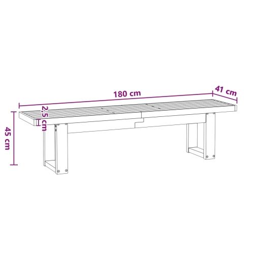 Klupa za blagovanje NOAIN 180 x 41 x 45 cm Masivna borovina - u-oblik 180 cm Crna Cijena