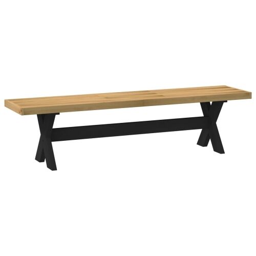 Klupa za blagovanje NOAIN 160 x 41 x 45 cm Masivna borovina - X oblik 160 cm Prirodna Cijena