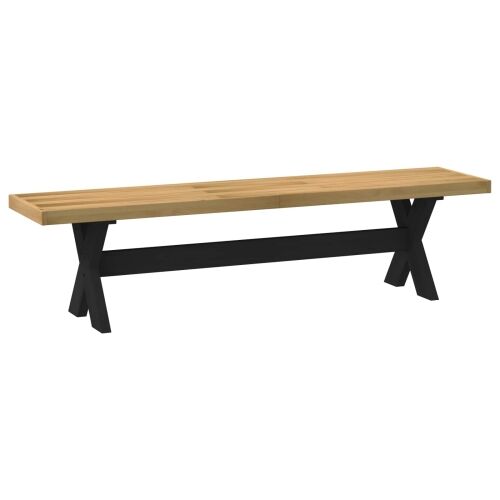 Klupa za blagovanje NOAIN 160 x 41 x 45 cm Masivna borovina - X oblik 160 cm Prirodna Cijena