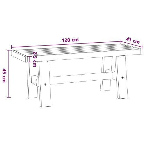 Klupa za blagovanje NOAIN 120 x 41 x 45 cm Masivna borovina - Oblik 120 cm Prirodna Cijena