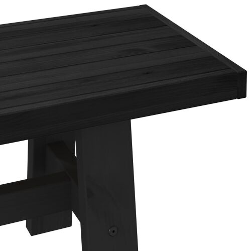 Klupa za blagovanje NOAIN 120 x 41 x 45 cm Masivna borovina - Oblik 120 cm Crna Cijena