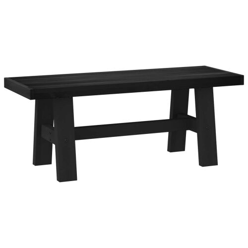 Klupa za blagovanje NOAIN 120 x 41 x 45 cm Masivna borovina - Oblik 120 cm Crna Cijena
