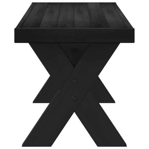 Klupa za blagovanje NOAIN 120 x 41 x 45 cm Masivna borovina - X oblik 120 cm Crna Cijena