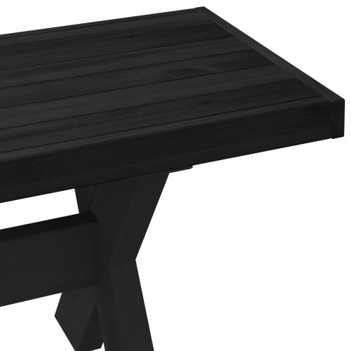 Klupa za blagovanje NOAIN 120 x 41 x 45 cm Masivna borovina - X oblik 120 cm Crna Cijena