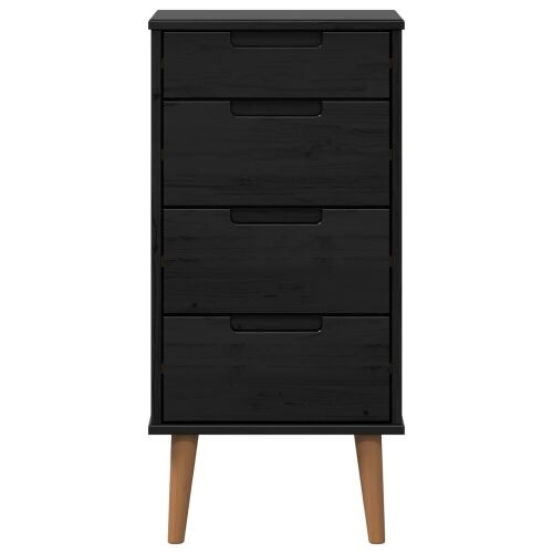 Komoda MOLDE Crna 40 x 35 x 82 cm Masivna borovina - Crna Cijena