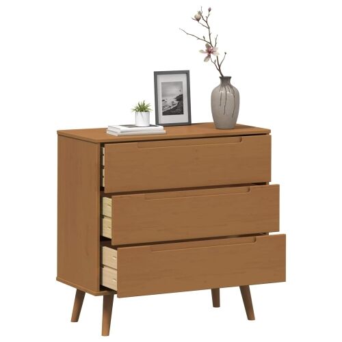 Komoda MOLDE Karamele 80 x 40 x 80 cm Masivna borovina - Karamele Cijena