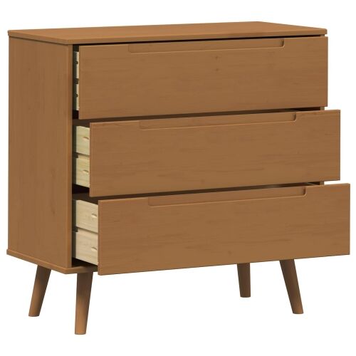 Komoda MOLDE Karamele 80 x 40 x 80 cm Masivna borovina - Karamele Cijena
