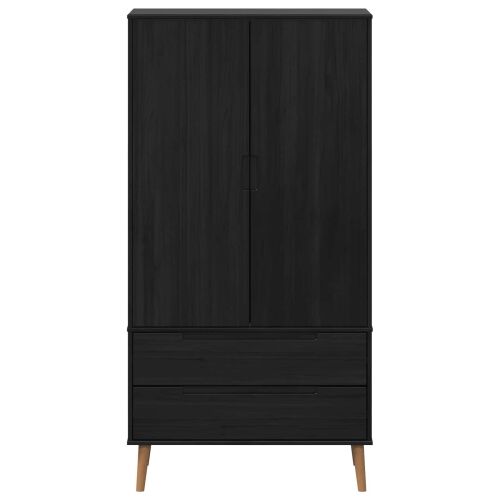 Ormarić MOLDE Crna 90 x 55 x 175 cm Masivna borovina - Crna Cijena