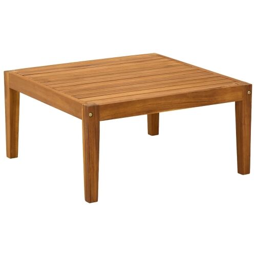 Stol za vrt Čvrsto drvo akacije Prirodna 60 x 60 x 30 cm - Crna i krem bijela stol Cijena