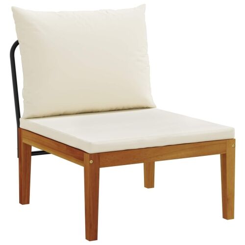 2 kom. Vrtni Lounge Set s Jastučićima Prirodna - Crna i krem bijela Kutna sofa + srednja sofa Cijena