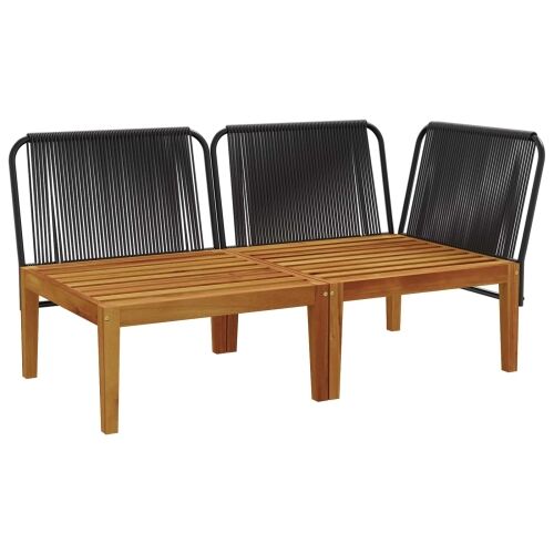 2 kom. Vrtni Lounge Set s Jastučićima Prirodna - Crna i antracit Kutna sofa + srednja sofa Cijena