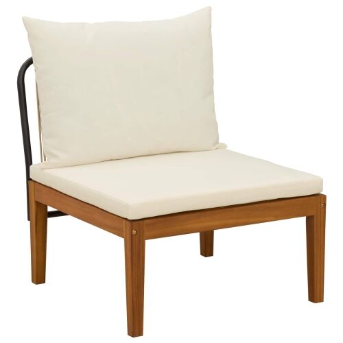 2 kom. Vrtni Lounge Set s Jastučićima Prirodna - bež i krem ​​bijela Kutna sofa + srednja sofa Cijena