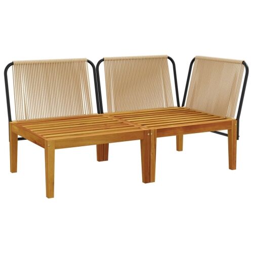 2 kom. Vrtni Lounge Set s Jastučićima Prirodna - bež i krem ​​bijela Kutna sofa + srednja sofa Cijena