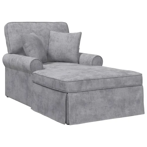 Ležaljka s suknjom s jastukom Svjetlosiva 157 x 91 x 91 cm ARES - Svjetlosiva Cijena