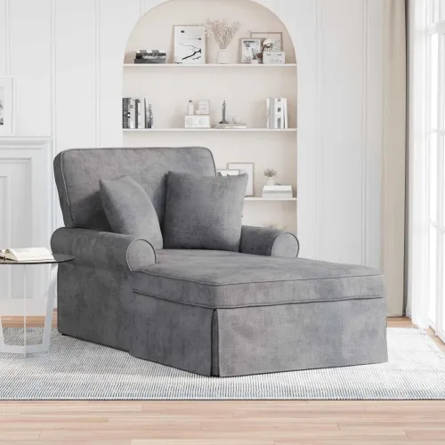 Ležaljka s suknjom s jastukom Svjetlosiva 157 x 91 x 91 cm ARES - Svjetlosiva Cijena