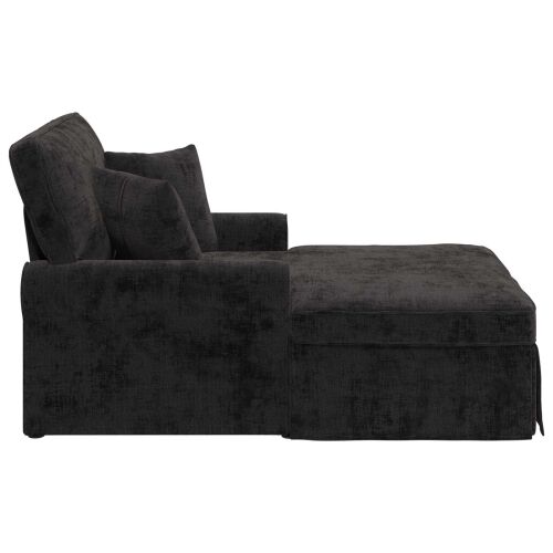 Ležaljka s suknjom s jastukom Crna 157 x 91 x 91 cm ARES - Crna Cijena