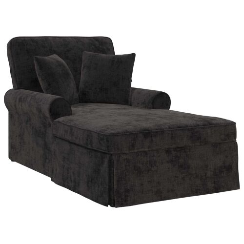 Ležaljka s suknjom s jastukom Crna 157 x 91 x 91 cm ARES - Crna Cijena